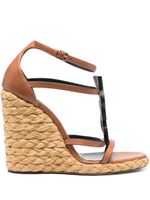 Saint Laurent sandales compensées Cassandra 105 - Marron - thumbnail