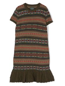 Ralph Lauren Kids robe en maille Fair Isle - Vert