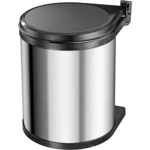 Hailo Compact-Box M 3555-101 Afvalbak 15 l RVS (Ø x h) 285 mm x 355 mm Zilver, Zwart 1 stuk(s)