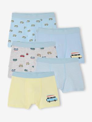 Set van 5 boxershorts van blauwgroen