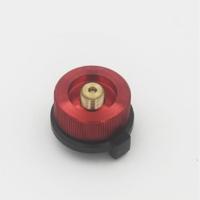 2 stks Outdoor Camping wandelen kachel brander adapter Split type oven Converter connector auto-off Gascartridge tank cilinder adapter (rood)