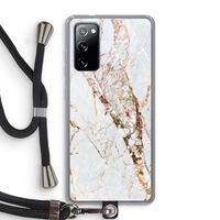 Goud marmer: Samsung Galaxy S20 FE / S20 FE 5G Transparant Hoesje met koord
