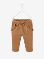 Fleece-pantalon voor meisjesbaby koper met print
