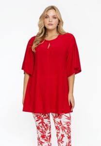 Yoek Tuniek wide bottom split | Rood | Maat 50/52