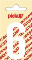 Plakcijfer Nobel Sticker witte cijfer 6 Pickup - Pickup