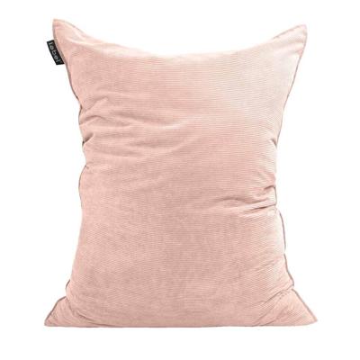 Leen Bakker - Zitzak Rib Velours - 100x150 Cm - Velvet - Roze