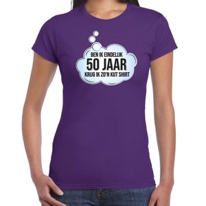 Verjaardag cadeau t-shirt voor dames - 50 jaar/Sarah - paars - kut shirt