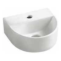 Fontein Wiesbaden Lara | 30x25x12 cm | Keramiek | Wandmontage | 1 kraangat | Half rond | Wit glans
