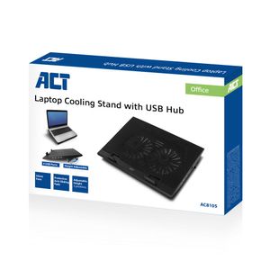 ACT Connectivity Laptopstandaard, met ventilator, hoogte verstelbaar in 2 standen standaard 4-poorts USB 2.0 hub