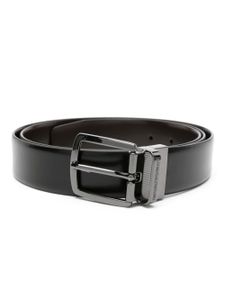 Emporio Armani ceinture en cuir lisse - Noir