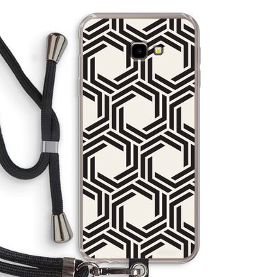 Geometrisch patroon: Samsung Galaxy J4 Plus Transparant Hoesje met koord