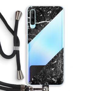 Zwart marmer: Huawei P Smart Pro Transparant Hoesje met koord