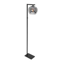 Steinhauer Zwarte vloerlamp Stang met rookglas 3650ZW