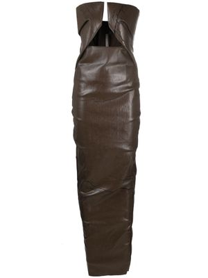 Rick Owens robe longue Prong en jean - Marron