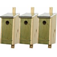 Set van 3 houten vogelhuisjes/nestkastjes lichtgroen 26 cm - thumbnail