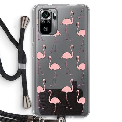 Anything Flamingoes: Xiaomi Redmi Note 10S Transparant Hoesje met koord