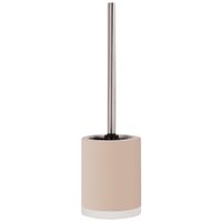 MSV Shine Toilet/wc-borstel houder - keramiek/metaal -  beige - 38 cm   - - thumbnail