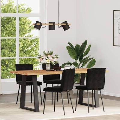 Eetkamerstoelen 4 st fluweel zwart
