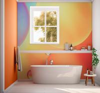 Veelkleurig badkamer fotobehang grote bellen