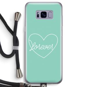 Forever heart pastel: Samsung Galaxy S8 Transparant Hoesje met koord