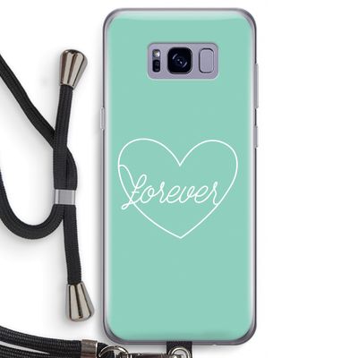 Forever heart pastel: Samsung Galaxy S8 Transparant Hoesje met koord