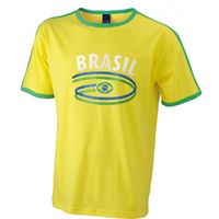 Geel shirt Brazilie vlag voor heren 2XL  -