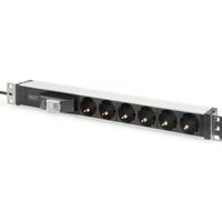 Digitus DN-95417 energiedistributie 1U Zwart, Zilver 6 AC-uitgang(en)