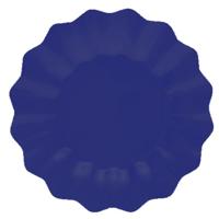 Feestbordjes met schulprand - 8x - marine blauw - rond - karton - 27cm