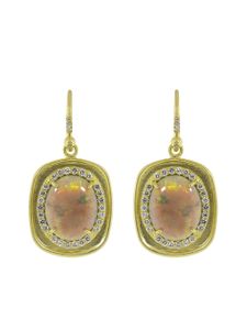 Irene Neuwirth boucles d'oreilles Lightning Ridge en or rose 18ct