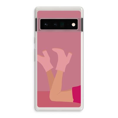 Pink boots: Google Pixel 6 Pro Transparant Hoesje