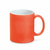 Luxe krijt koffiemok/beker - oranje - keramiek - met krijt te beschrijven - 350 ml - Eigen naam