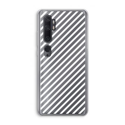 Strepen zwart-wit: Xiaomi Mi Note 10 Transparant Hoesje