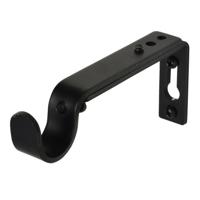 Leen Bakker - Wandsteun Roede Verstelbaar 9-14cm - Set Van 2 (1209021) - Metaal - Zwart