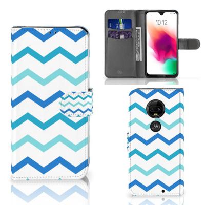 Motorola Moto G7 | G7 Plus | Telefoon Hoesje | Zigzag Blauw