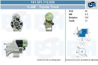 Starter Toyota 4.5 kw 191501112050