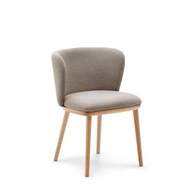 Kave Home Eetkamerstoel 'Ciselia' Chenille, kleur Bruin