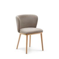 Kave Home Eetkamerstoel 'Ciselia' Chenille, kleur Bruin