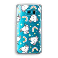 Rainbow Unicorn: Samsung Galaxy S6 Transparant Hoesje Rainbow Unicorn: Samsung Galaxy S6 Transparant Hoesje
