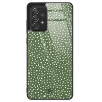 Samsung Galaxy A52 glazen hardcase - Green dots