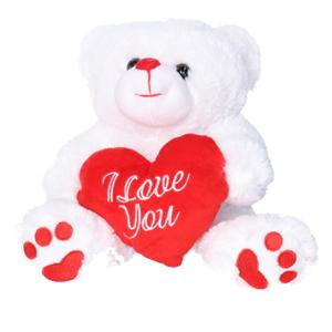 Moederdag/Valentijn cadeau knuffelbeer - I Love You - hartje - 26 cm