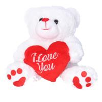 Moederdag/Valentijn cadeau knuffelbeer - I Love You - hartje - 26 cm