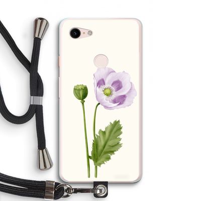 Purple poppy: Pixel 3 XL Transparant Hoesje met koord