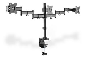 Digitus DA-90362 Monitor-tafelbeugel 3-voudig 38,1 cm (15) - 68,6 cm (27) Zwart Draaibaar, In hoogte verstelbaar, Kantelbaar, Zwenkbaar, Roteerbaar