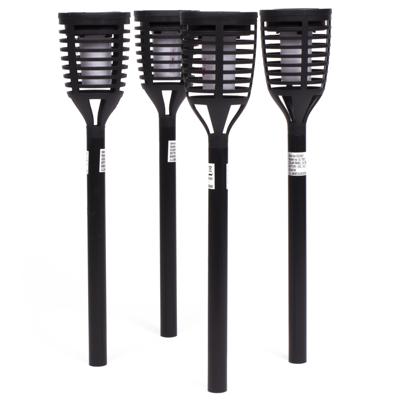 Benson Tuinfakkels - 4x stuks - solar - vlameffect - 41 cm - op zonne-energie - Prikspots
