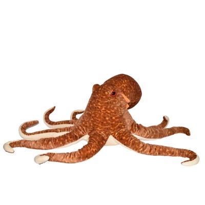 Wild Republic inktvis/Octopus pluche knuffeldier - bruin - 76 cm