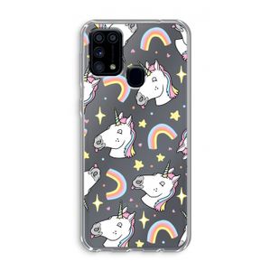 Rainbow Unicorn: Samsung Galaxy M31 Transparant Hoesje