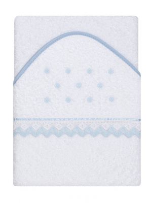 Interbaby badcape Stippen junior 100 cm katoen