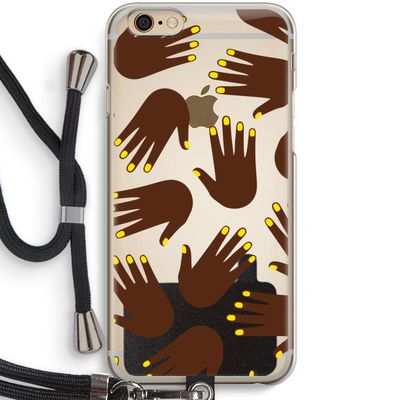Hands dark: iPhone 6 / 6S Transparant Hoesje met koord