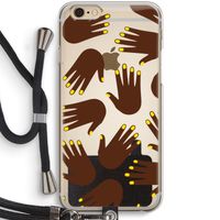 Hands dark: iPhone 6 / 6S Transparant Hoesje met koord