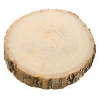 Kaarsenplateau boomschijf met schors - hout - D17 x H2 cm - rond - thumbnail